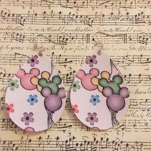 Mickey Balloon Faux Leather Earrings